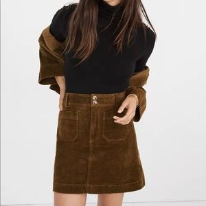 Madewell 💚olive ribbed corduroy A-line skirt 💚